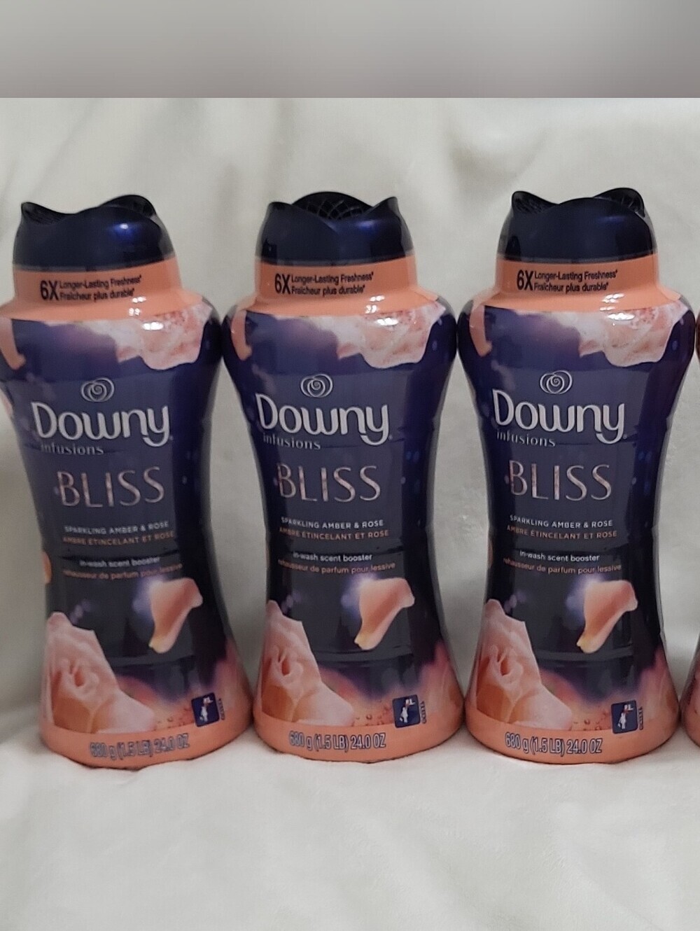 4 Downy Infusions Bliss In-Wash Scent Booster Beads Amber & Rose 24.0 oz